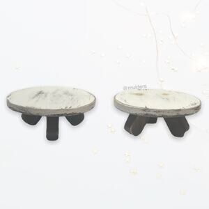 Rustic Weathered Wood Grain Farmhouse Themed Miniature Mini Tables Dollhouse